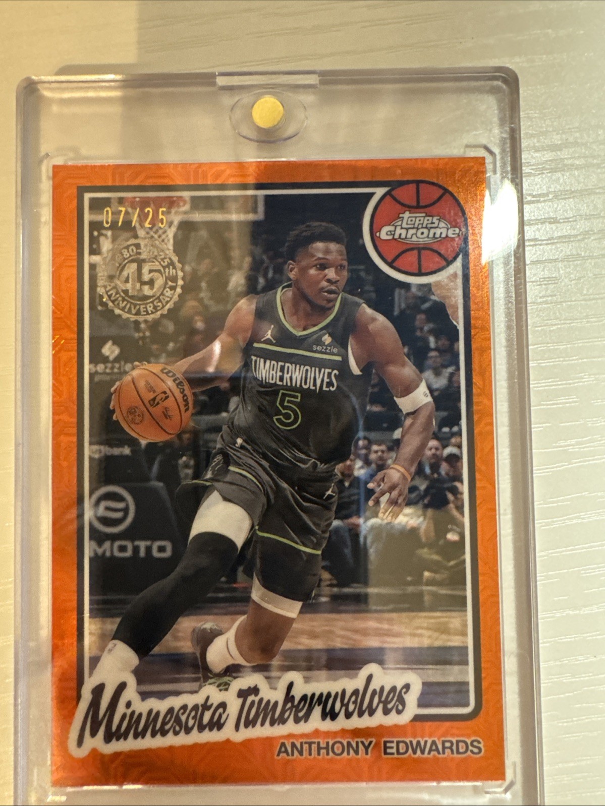 2025-26 Topps Chrome SSP 1980-81 Orange Mojo Anthony Edwards TC-AE 7/25