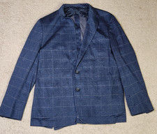 Mens Brooks Brothers Regent Fit Windowpane Sport Coat 43R Italy Jacket Cotton