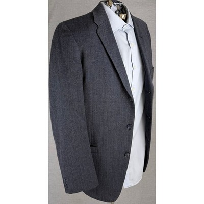 Vintage 50s Saphire Clothes Trimount 2 Piece Suit Charcoal Gray 38 32x28 Mens