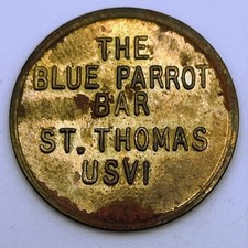 C. 1935 S.T. Thomas U.S. Virgin Islands Blue Parrot Bar Drink Token Highball