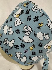 Men/Women Surgical Scrub Cap Lined Peanuts 100% Cotton
