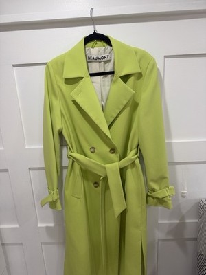 Beaumont Women s  Spring Fluorescent Green Trench Coat