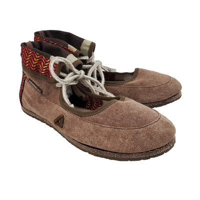 Merrell SAMPHIRE Canvas Ankle Tie Flats Brown Women's Size 6.5 Casual J57662