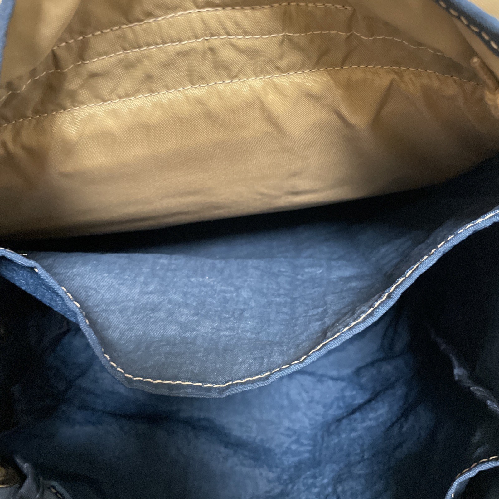 Kipling Y2K Backpack Blue Drawstring Side Zip Wat… - image 11