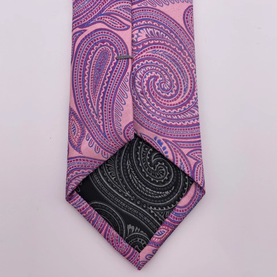 Corbata para el cuello Haines Bonner Of London rosa cachemira seda hecha a mano para hombre Foto 3 de 4