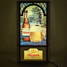 Vintage Hamm's Beer Lighted Wall Sign Born in the Land of Sky Blue Waters 17"x9"