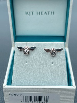Set Heideblüte Flyte Honigbiene Ohrstecker   Roségold Sterlingsilber Neu in OVP