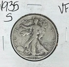 1935-S  WALKING LIBERTY SILVER HALF DOLLAR  ~VERY FINE ~ NICE COIN ~ 90% SILVER