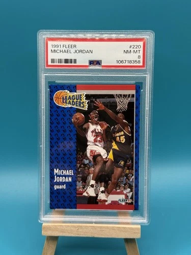 1991 Fleer Michael Jordan #220 League Leaders PSA 8 Chicago Bulls HOF