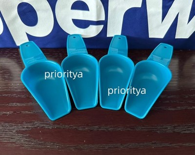 Tupperware Kitchen Tool Gadget Mini Small Canister Scoop Set of 4 Peacock New
