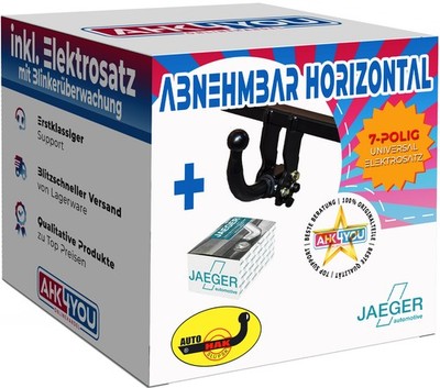 AUTOHAK AHK für Peugeot Partner Bus Kasten 97-08 hori. abnehmbar + 7-pol ES ABE