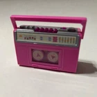 Barbie doll Action Accents Boombox Cassette Wind Up Toy 1980s pink Vintage Works