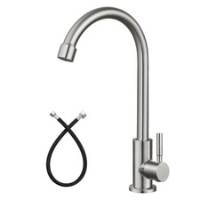 Single Handle Cold Water Bar Sink Faucet,360 Swivel,Brushed Nickel