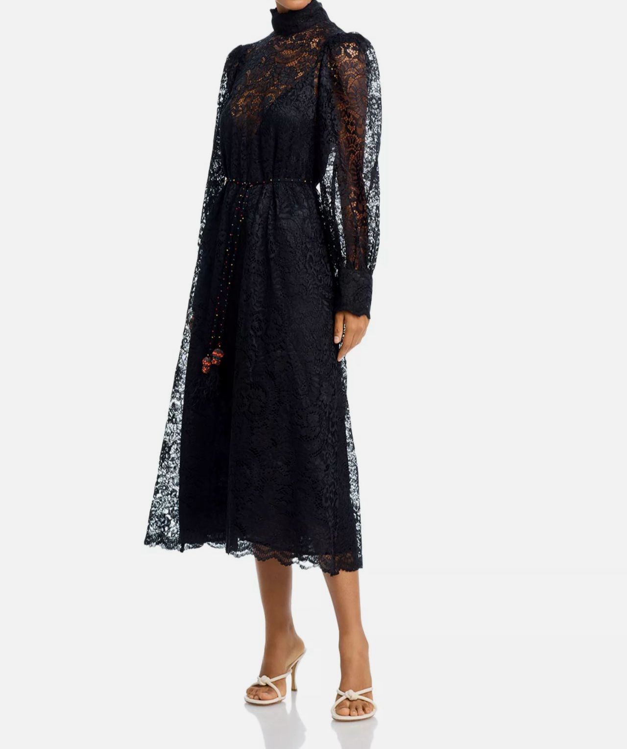 Farm Rio Women's Black Lace MIDI Dress Size XS
