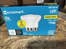 3 Pack/ EcoSmart 50W R20 Dimmable ENERGY STAR LED Light Bulb Bright White 3000K