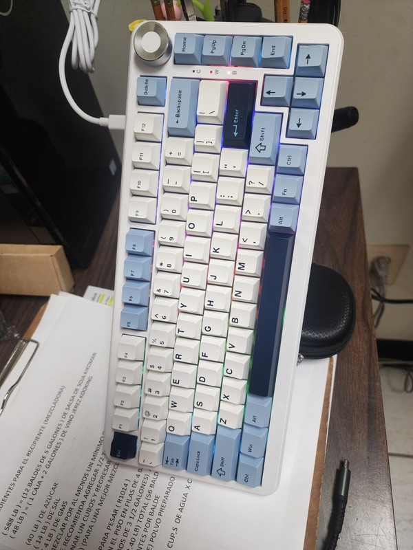 AJAZZ AK820 MAX Hot-Swap Magnetic Switch Keyboard 75% Layout RGB White Purple