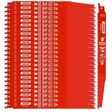 25 Pack 9 Inch 8/14TPI Reciprocating Saw Blades for Wood 