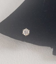 SINGLE 14K Yellow Gold Genuine .21 Carat Diamond Threaded Screwback Stud Earring