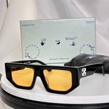 Off White OERI013F Unisex Sunglasses 53 17 145 Black Frame Yellow Lens