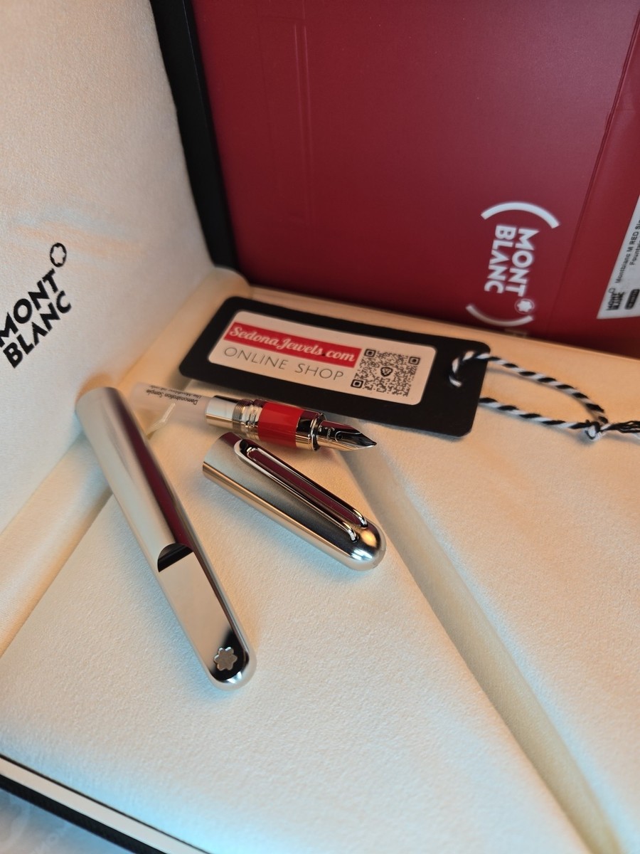Fountain Pen Montblanc M Red Signature 113622 in Palladium With