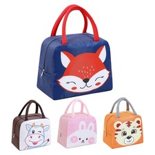 Lunch Bag Cute Cartoon Animal Pattern Waterproof Large Capacity Portable