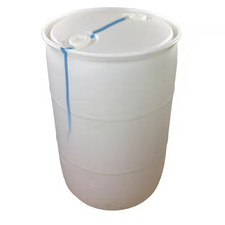 55 Gallon Blemished Natural White Industrial Plastic Drum