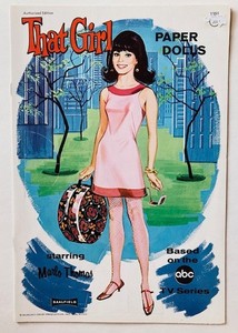 Vintage Saalfield #1351 THAT GIRL MARLO THOMAS Papierowe lalki 1967 Niecięte/Idealne!