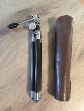 Vintage Telescopic Folding Camera Tripod Stand Rainier Japan 47 leather case