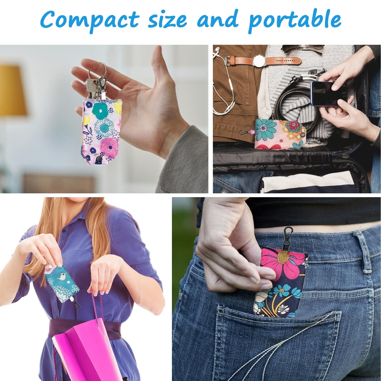 6 PCS Reusable Shopping Bags, Foldable, Washable, Waterproof Pouch, Tote,Grocery