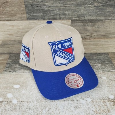Mitchell & Ness NHL New York Rangers 2 Tone Pro Crown Snapback Hat Cream
