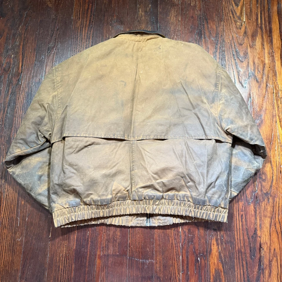 Vintage Holloway Jacket Mens L Brown Tin Cloth Waxed Canvas Lined MADE IN USA - Image 2 of 4