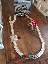 Brio Countryside Railway Set 33194 Wooden Trains Tracks Bridge Crossing Figure