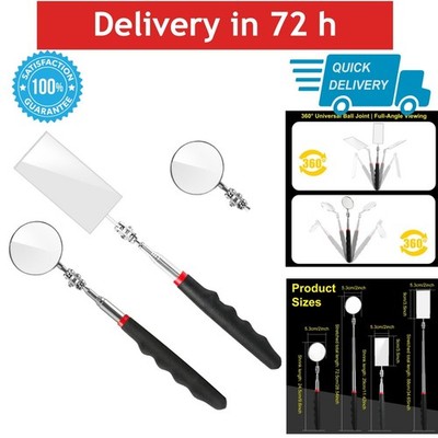 Telescoping Inspection Mirror 2 Pack 360° Swivel Mechanic Automotive