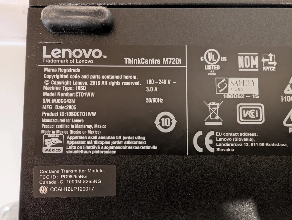 Lenovo ThinkCentre M720q Tiny (256GB, Intel Core i5 8th Gen., 1.70GHz, 8GB) Mini - Image 2 of 4