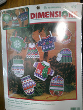 1996 Dimensions WARM  COZY ORNAMENTS set of 9 Cross Stitch Kit