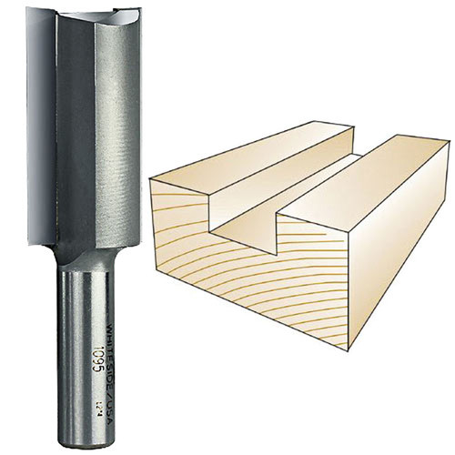 Whiteside Straight Bit, 1/2 in. SH x 1 in. CD x 2 in. CL 1095