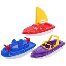Toyvian Toddler Bath Toys - 3pcs Plastic Sailboat Boats for Water Play, Batht...