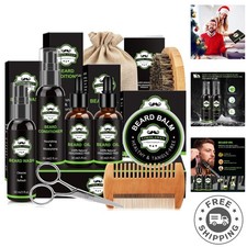 Elegant Beard Grooming Kit Gift Set: Wash, Oil, Balm  Scissors Included