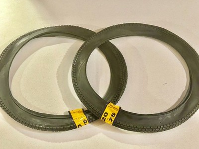 NOS Vintage Pair of Royce-Union Rare - 20 x 1.75 Tires - Brick Tread BMX Cruiser