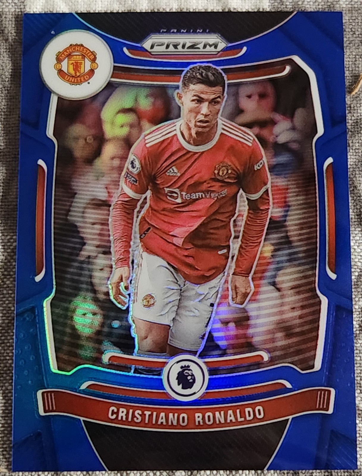 2021-22 Panini Prizm Premier League Blue Prizm 235/340 Cristiano Ronaldo #283