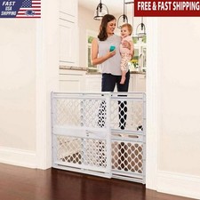 Adjustable Baby Safety Gate Expands 26"-42" Light Gray JPMA ASTM Certified New