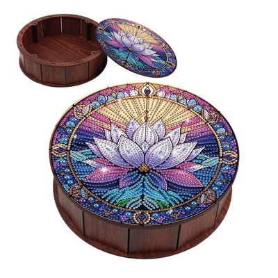 DIY Diamond Painting Fruit Bowl Storage Box, Lotus Water Diamond Decorated Tray 