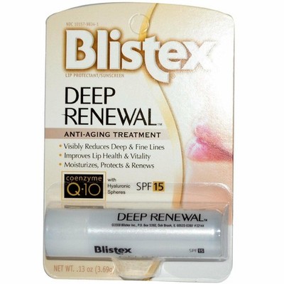 Blistex SPF 15 Deep Renewal Lip Protectant,for Younger lokking Lips, 0.13 Ounce