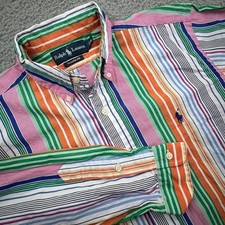 Ralph Lauren Classic Fit Striped Button Down Shirt Men's Size M Multicolor