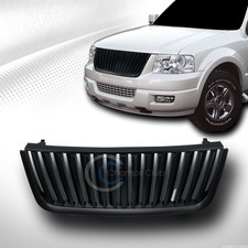 For 03-06 Ford Expedition Glossy Blk Vertical Front Hood Bumper Grill Grille Abs