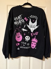 NWT Disney Villains Sweatshirt Black Graphic Great Gift Idea Women's Size Large