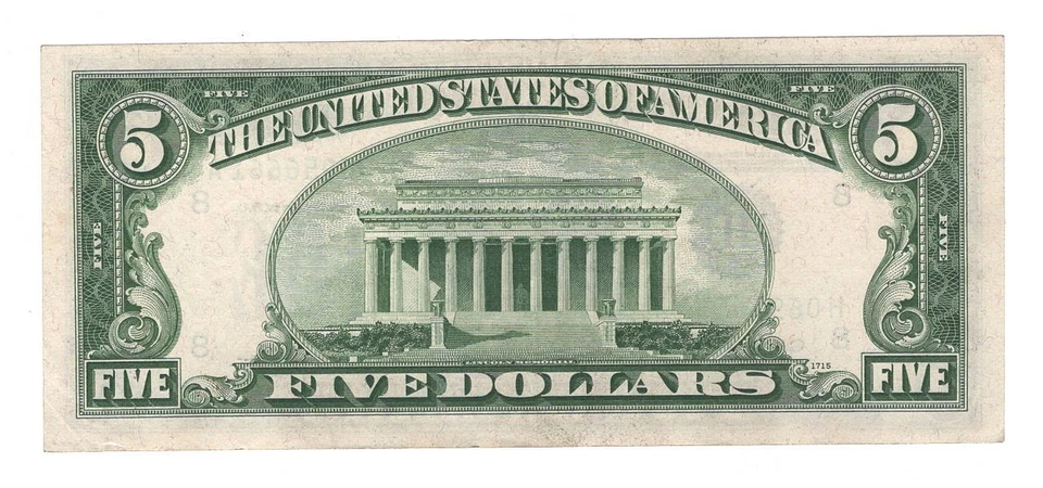 1950 $5 Federal Reserve Note St. Louis Fr#1961-H Choice XF - Image 2 of 2