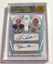 POP 1 2024 Leaf Trinity Cade Klubnik Tyler Brown Dual Blue Auto /25 BGS 9.5/10