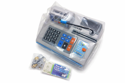 Dr. STEM Toys Talking Toy Cash Register Grey 3 Languages English Spanish French