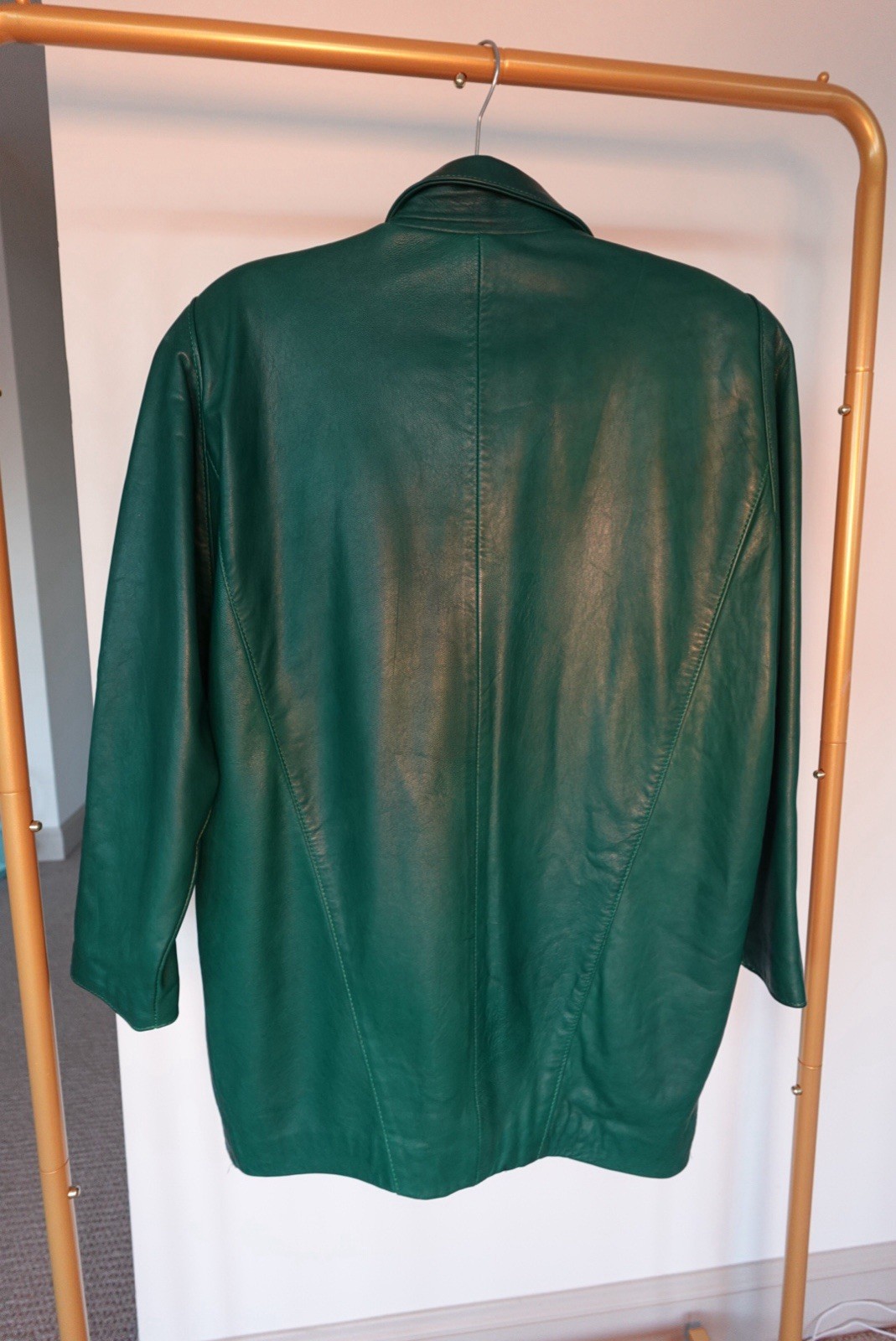Rare Women’s Firenze Emerald Green Leather Blazer Vintage Made in USA image 4